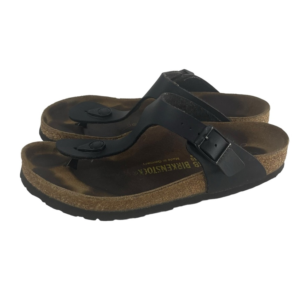 Birkenstock Sandels Womens 8 Brown Gizeh Biko Flor Toe Vaca Summer Leather Strap